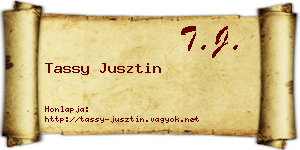 Tassy Jusztin névjegykártya